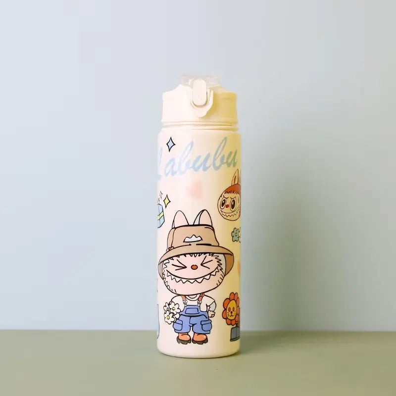 🚰✨ Botella Labubu Kawaii 750ml - ¡Diversión + Hidratación! 💦🎀