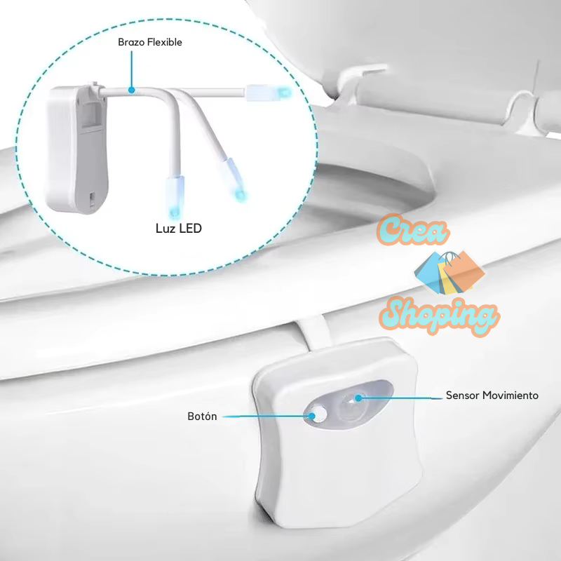 Luz Nocturna LED Inteligente para Inodoro – Sensor de Movimiento, Impermeable, Multicolor